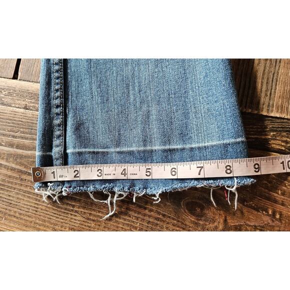 VTG Y2K 90s Miss Me Jeans 28 Bootcut Low Rise Boot Cut Floral Patch Distressed - Picture 16 of 16